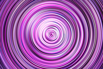 Pink and purple neon rings in a cosmic Spiral. Abstract glowing circular lines on a dark background. Vivid violet and pink luminescent vortex futuristic energy flow.
