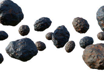 Floating space rocks isolated on transparent background, astronomy and science concept
Transparent PNG cutout
