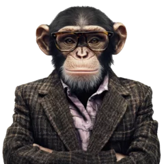 Fototapete Dapper monkey in glasses strikes a pose © Maestro