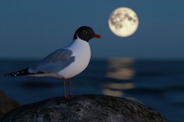 Swallow-Tailed Gull at Night
