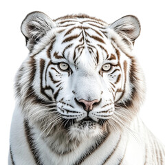 Fototapeta premium white tiger portrait looking at camera isolated on white background