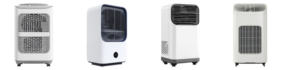 Room air cooler isolated on transparent background, Set of