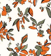 seamless pattern with flowers. floral background