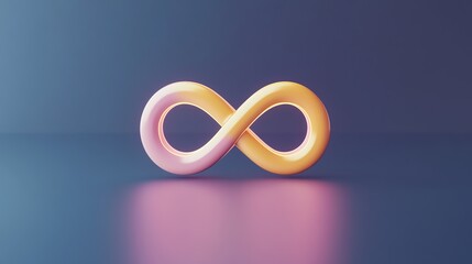 A colorful infinity symbol representing eternity, balance, and limitless possibilities against a soft, gradient background.