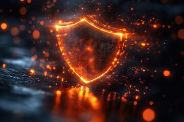 stylized firewall glyph icon set against a minimalistic background, representing cybersecurity, with a modern and sleek design that conveys reliability and protection