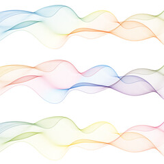 Set of colored waves. Abstract vector set. Decor elements. Eps 10
