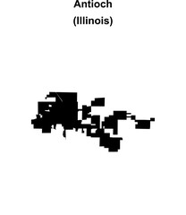 Obraz premium Antioch (Illinois) blank outline map