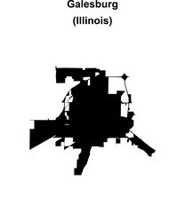 Galesburg (Illinois) blank outline map