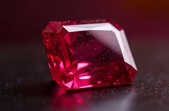 Faceted Ruby on Dark Background (AI-generated)