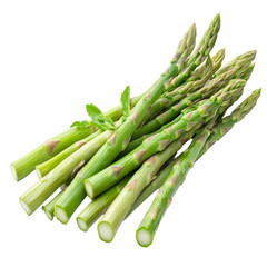 Fresh green asparagus isolated on a transparent background ready for cooking or garnish in culinary dishes, Fresh asparagus isolated on transparent background
