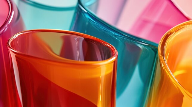 Colorful transparent plastics and resins showcasing glossy finishes enhance vibrancy and boldness in creative designs