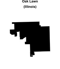 Fototapeta premium Oak Lawn (Illinois) blank outline map
