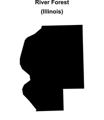 River Forest (Illinois) blank outline map