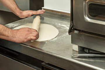 It is baked in an electric oven at a high temperature.