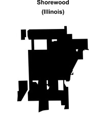Shorewood (Illinois) blank outline map