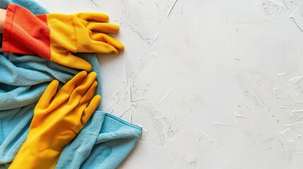 Essential spring cleaning kit for home organization with supplies on a white background