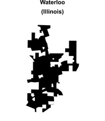Fototapeta premium Waterloo (Illinois) blank outline map