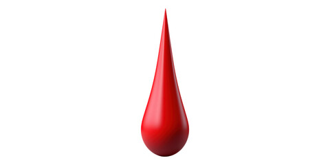Fototapeta premium Red blood drop shape isolated on transparent background
