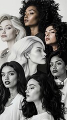 A group of women with long black and white hair