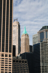 Fototapeta premium Detailansicht von Hochhäusern in Lower Manhattan, New York City