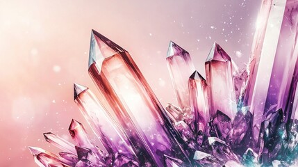 Pink and purple crystals sparkle softly in gentle light showcasing their intricate features and vibrant colors