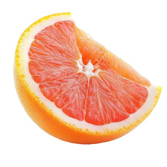 Juicy half pink grapefruit with a fresh slice resting on a clean transparent background perfect for healthy recipes, half pink orange or grapefruit with slice on transparent background