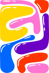 Liquid curve colored blob bent