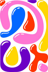 Vibrant color liquid shapes composition