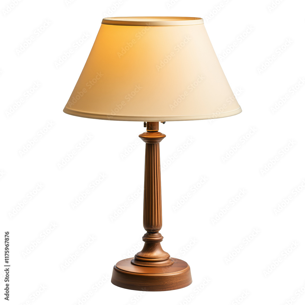 Poster elegant lamp with a beige shade on a transparent background for home decor and lighting solutions, l