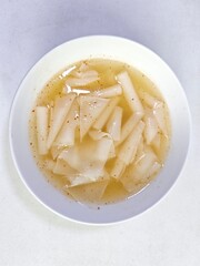 bowl of rice flour soup