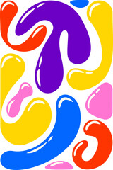 Colorful pattern fluid doodle shapes