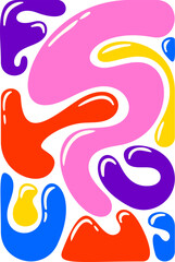 Liquid smooth shapes trendy pattern