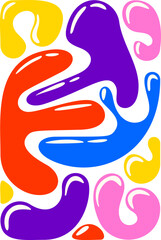 Trendy colorful cartoon fluid flows