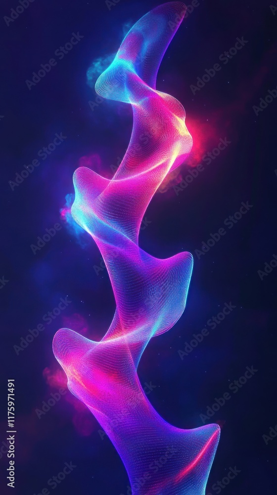 Aufkleber abstract colorful waves of light flowing in dark space creating a stunning digital illustration of e