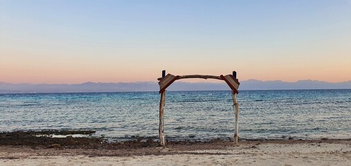 Sunset with beautiful colors by the sea