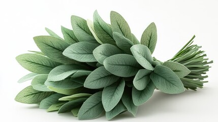 Fototapeta premium A bouquet of artificial sage leaves arranged aesthetically