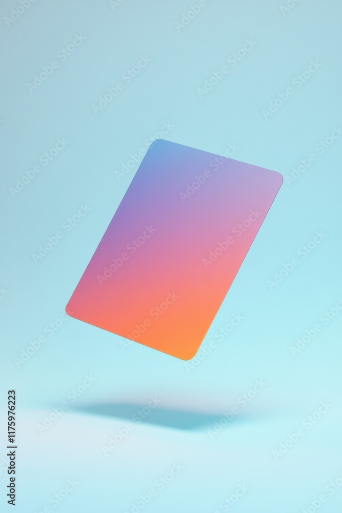 Poster abstract gradient card floating against a soft blue background