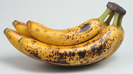 Overripe Bananas with Brown Spots Displayed on White Background
