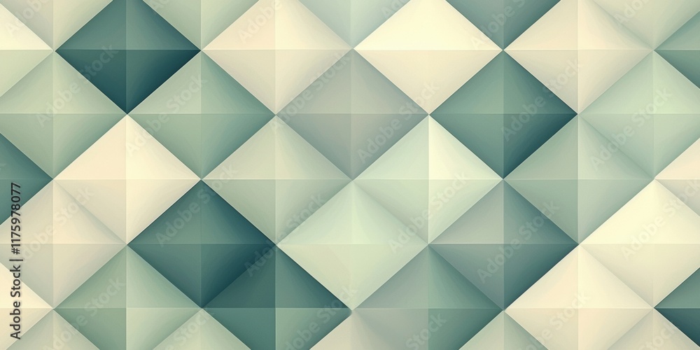 Poster abstract geometric pattern of beige and teal squares ideal for backgrounds and design projects