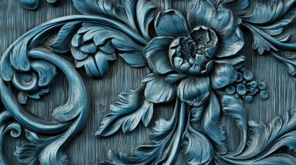 Stunning Detailed Wood Carving with Intricate Floral Designs