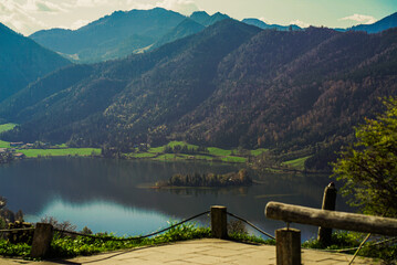 Beautiful view of lake Schliersee in Bavaria, Germany