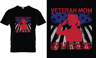 Veteran Mom T-Shirt Design Template