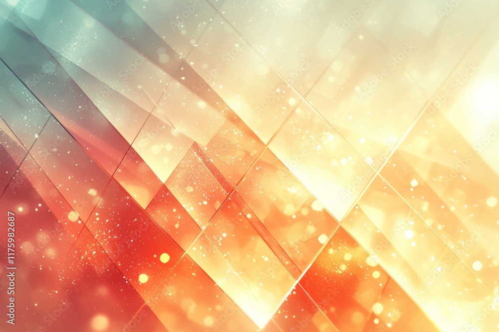 Aufkleber abstract geometric background with warm glowing colors and subtle sparkle