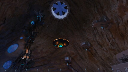 地下要塞　3DCGレンダリング