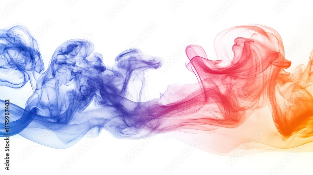Poster abstract swirling smoke on a white background, creating an elegant and artistic visual effect. perfe