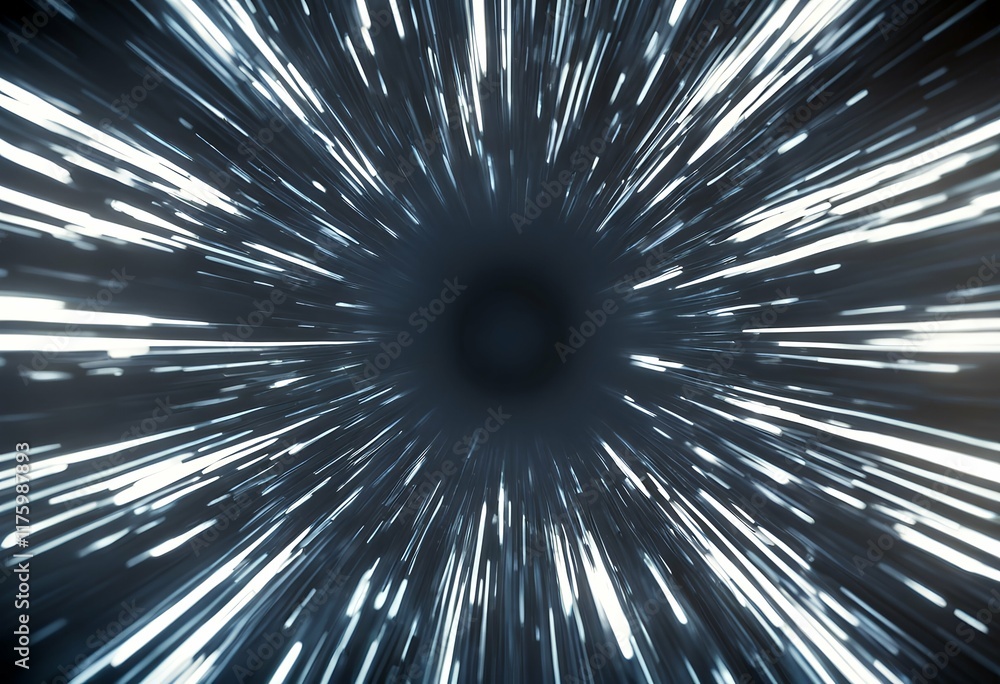 Poster blue star abstract effect motion explosion radial geometric lines tunnel background flow data