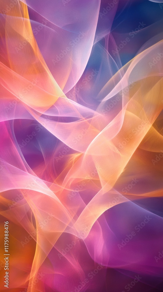 Poster abstract flowing colors in soft light with vibrant hues and gentle gradients for background or artis