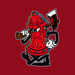 Obraz premium FIRE-HYDRANT-CARTOON-COLOR-VECTOR