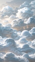Soft cloud patterns in white illustration background