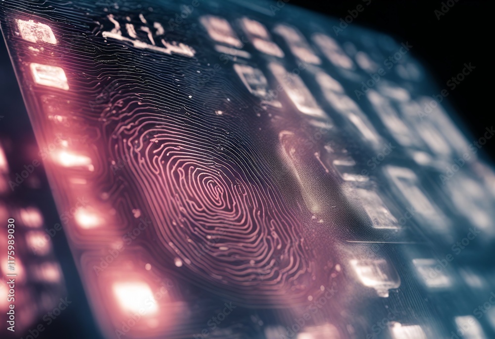 Poster technology identity digital security scanner comput biometric fingerprint safety verification